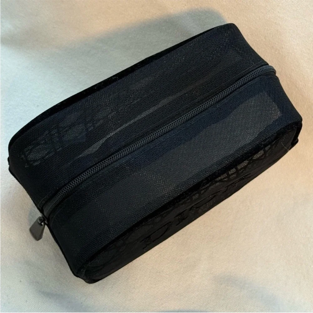Dior Parfums Black Mesh Makeup Bag
